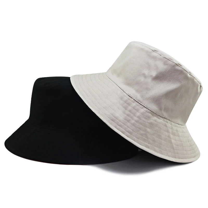 Big Size Bucket Hats Plus Size Hat Large Head Outdoor Panama Caps Cotton Huge Fisherman Hats 56-59cm 59-64cm