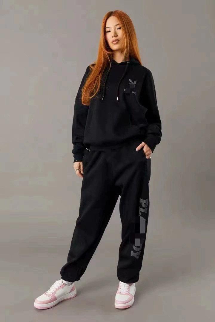 P1 @ Y Export USA American Sweatpants Fleece-lined Thin Velvet Loose