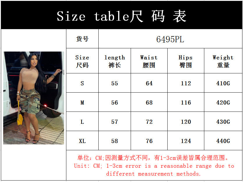 New Arrival High Quality Summer Fashion Casual Camouflage Camo Trousers Women Shorts Cargo Pocket Half Pants for Ladies