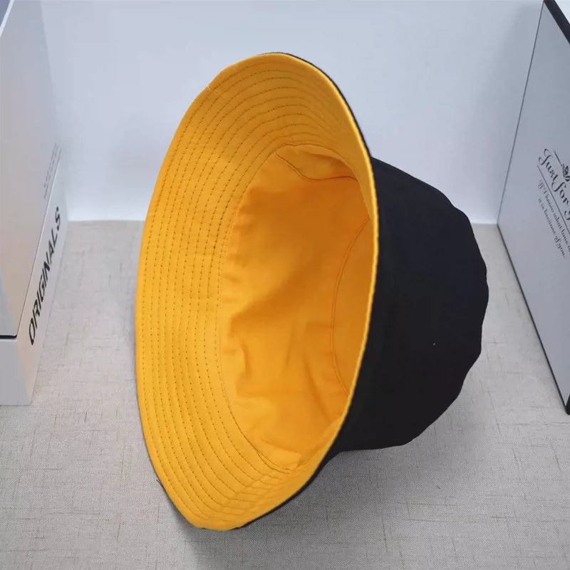 Reversible Fisherman bucket Hat Fashion Trendy Sun-Proof round Face Couple Hat