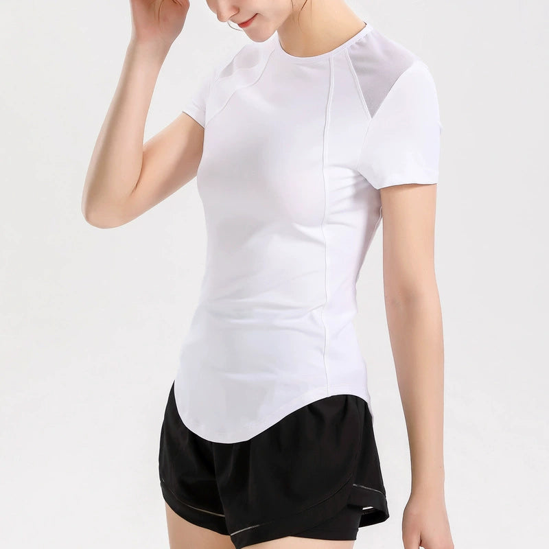 Ladies Women's Beauty Back Exercise T-shirt Elastic plus Size Short Sleeve