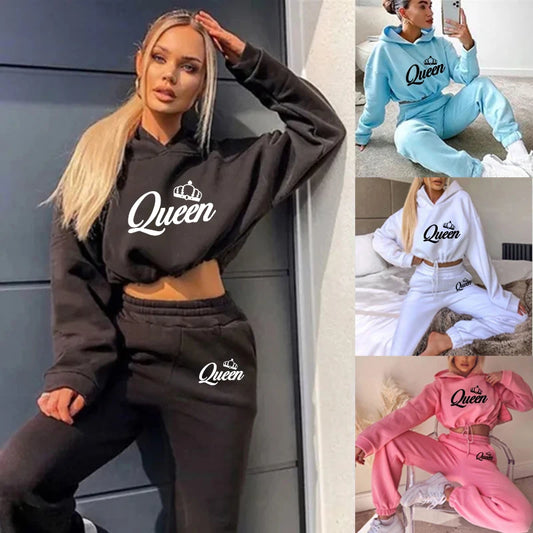 Jogging Sets for Women 2 Pieces Hoodie Women's Tracksuit Comfortable Fashion Short Style Set 2024 Simple Drawstring Daily Casual