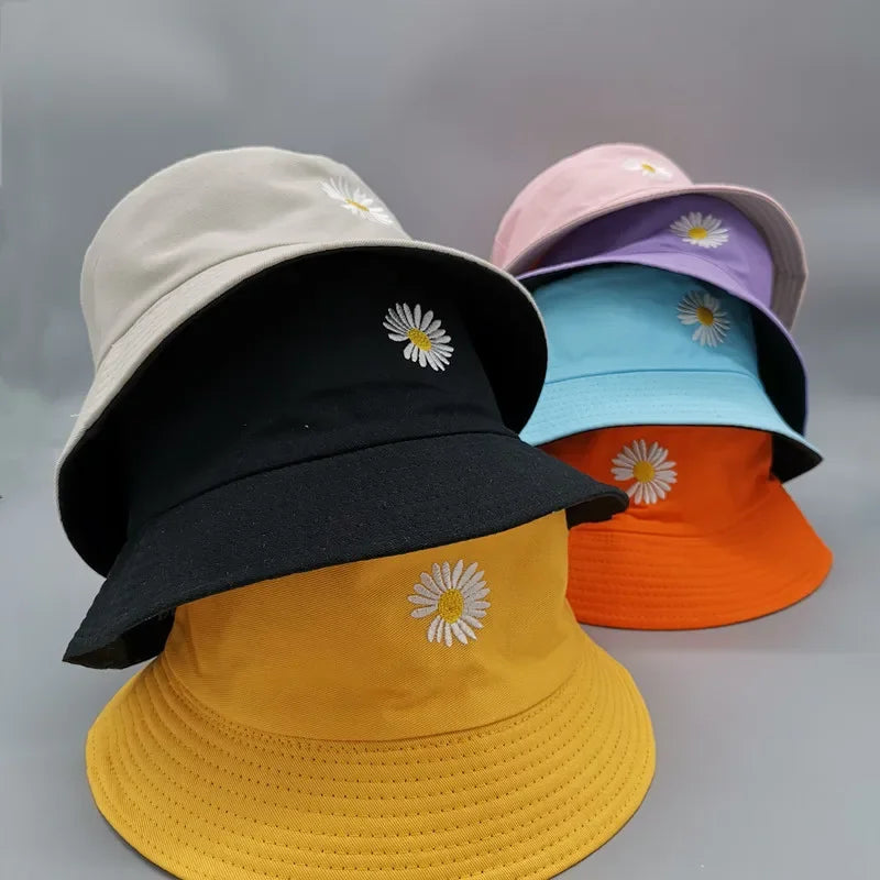 Double-sided Wearing Cap Solid Color Bucket Hat Unisex Sun Hat Reversible Fisherman Hat