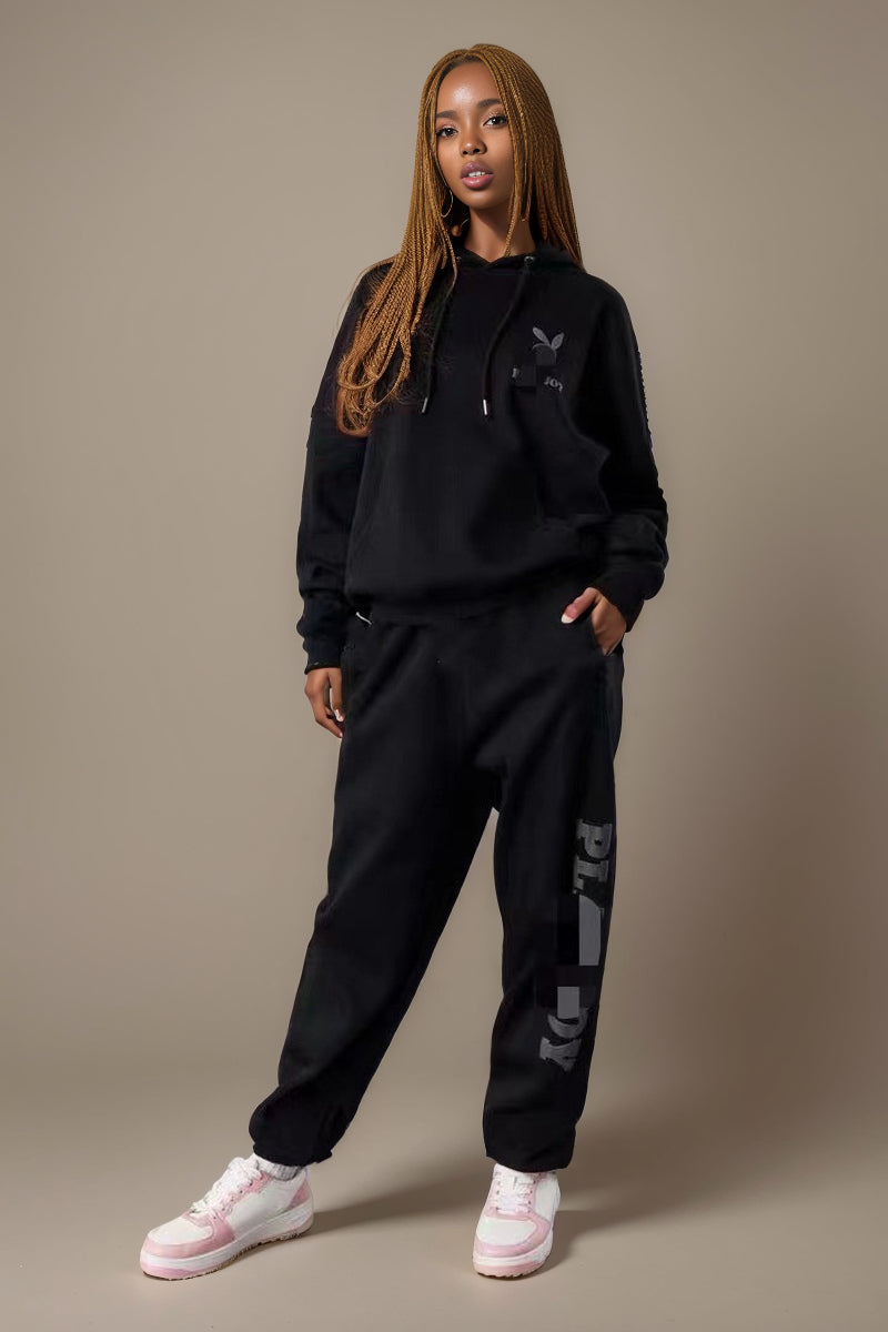 P1 @ Y Export USA American Sweatpants Fleece-lined Thin Velvet Loose