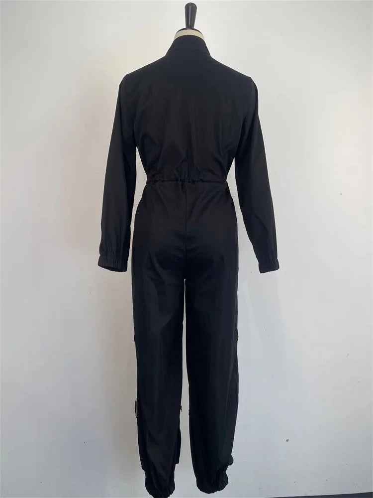 Wmstar Women Jumpsuit S-2XL Solid One Piece Outfits Zipper Cargo Bodysuit Fashion New in Fall Clothes Wholesale Drop Shipping