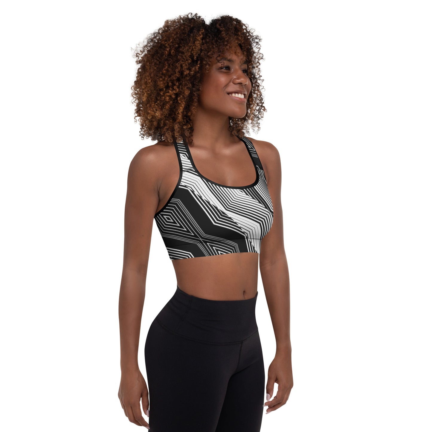 Sports mesh Padded Sports Black and white CTS Bra