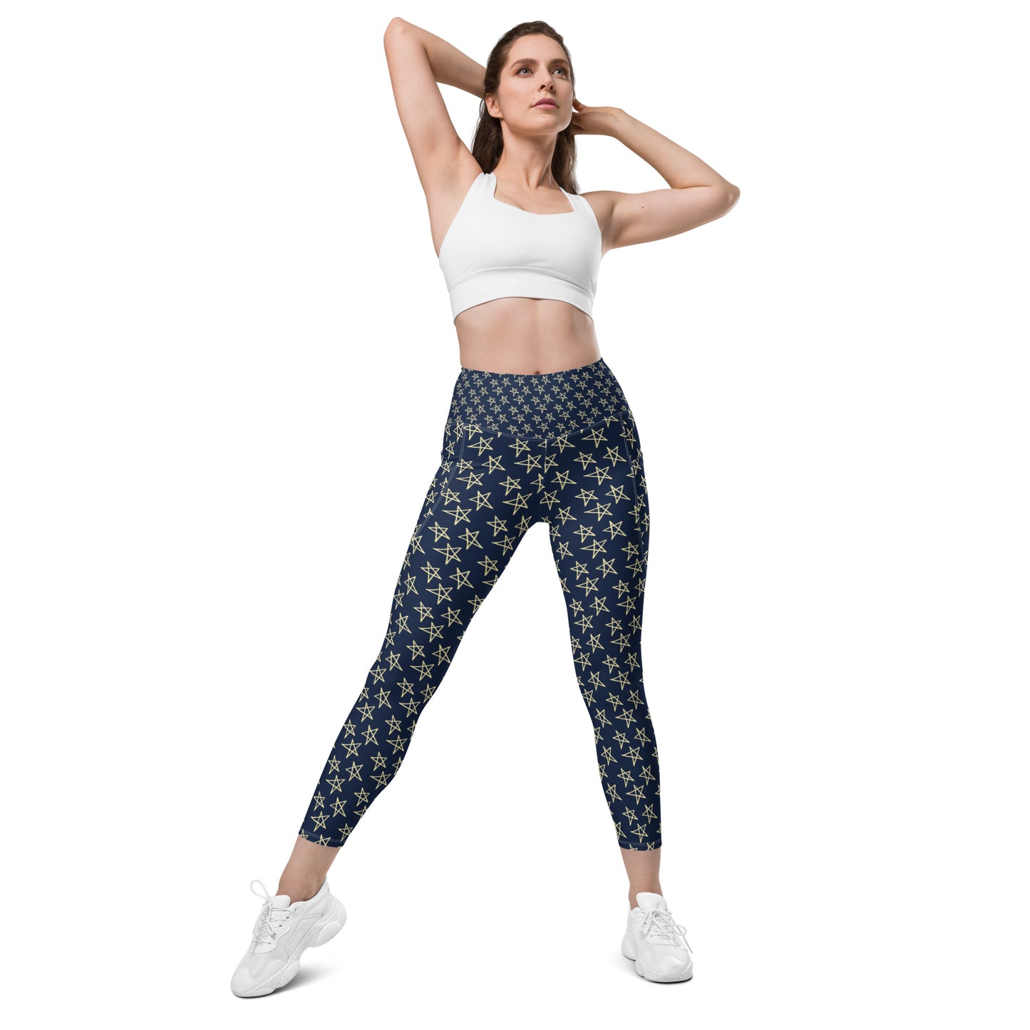 Sports mesh Leggings with CTS pockets Navy Stars