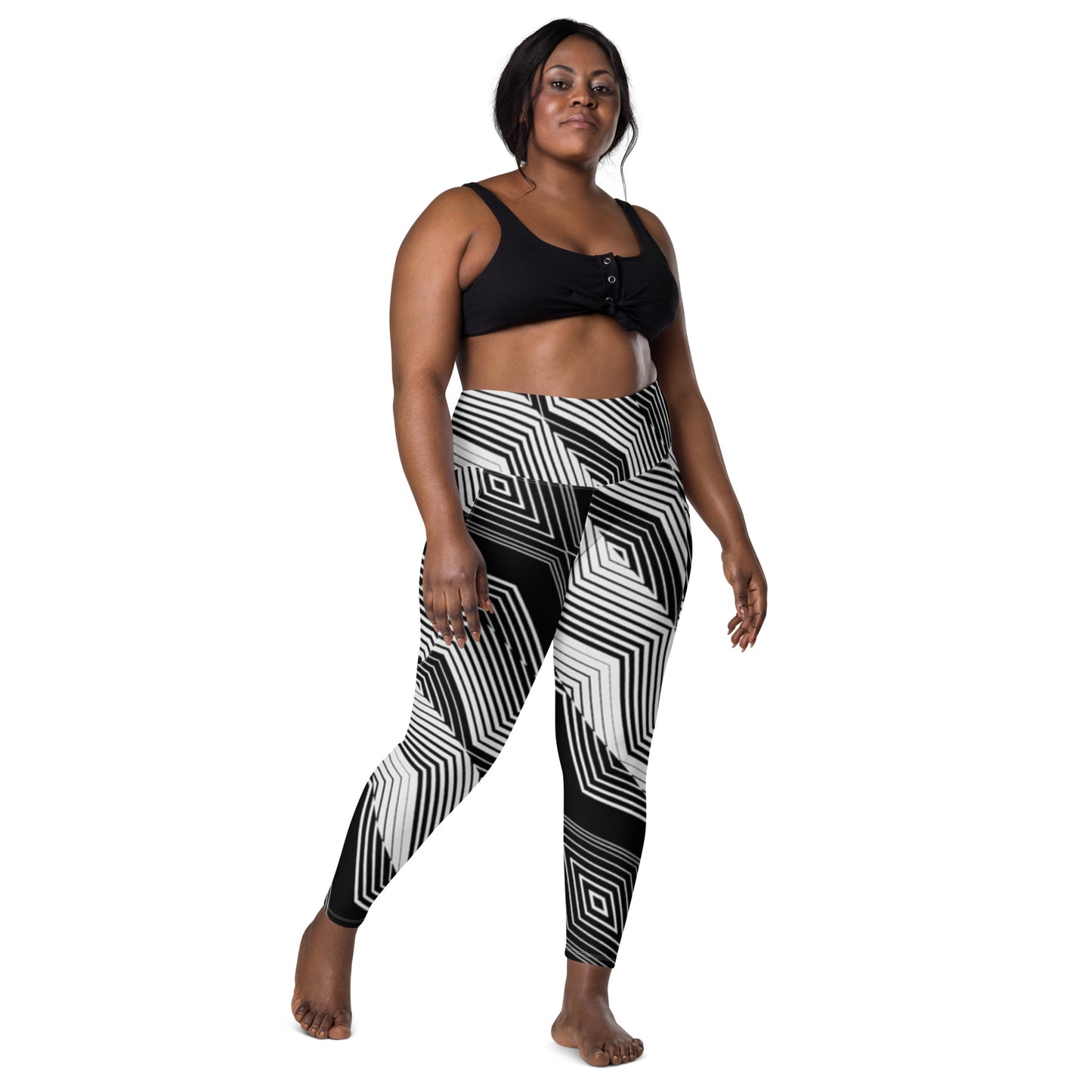 Sports mesh Leggings with CTS pockets Black and White