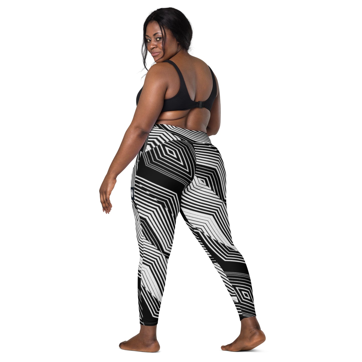 Sports mesh Leggings with CTS pockets Black and White