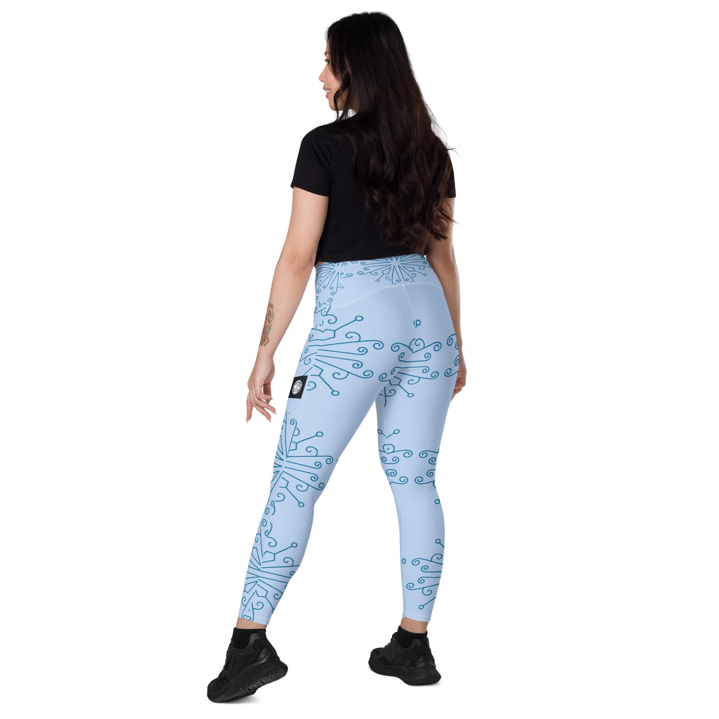 Sports mesh Leggings with CTS pockets Sky Blue