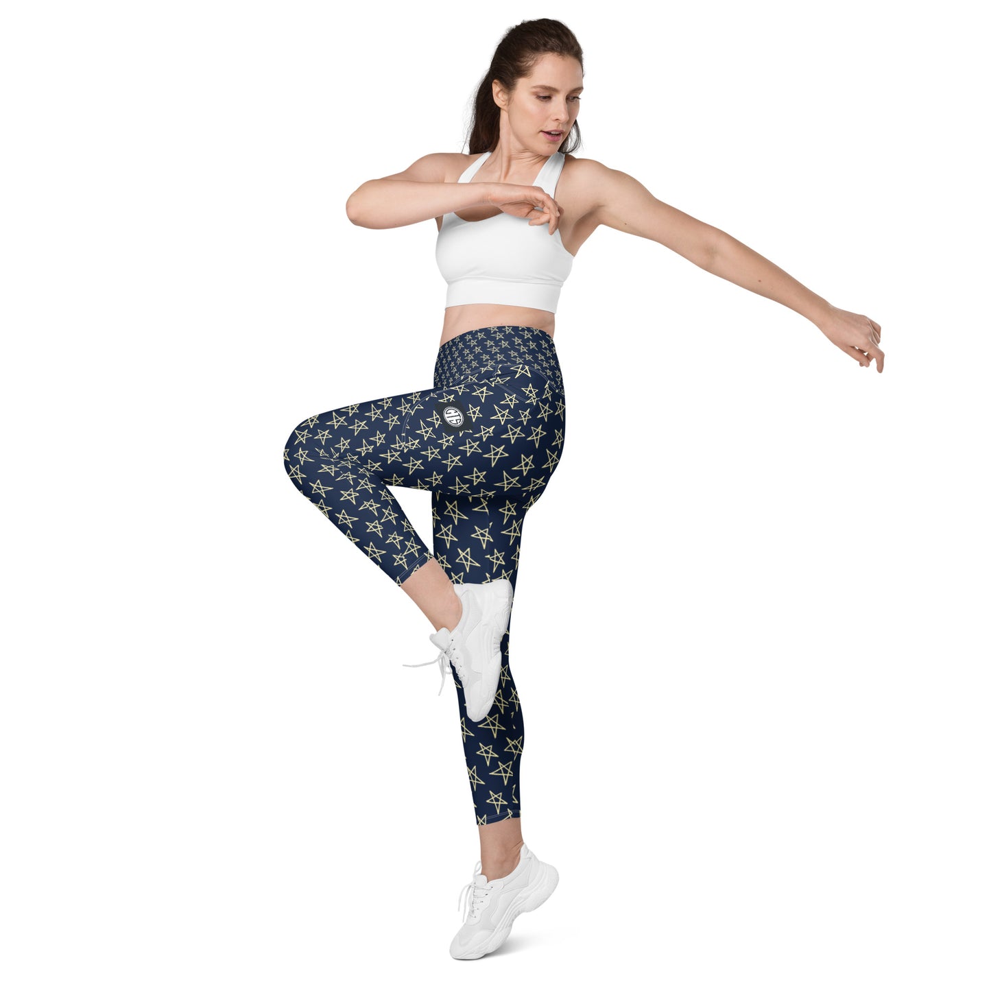 Sports mesh Leggings with CTS pockets Navy Stars