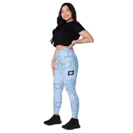 Sports mesh Leggings with CTS pockets Sky Blue