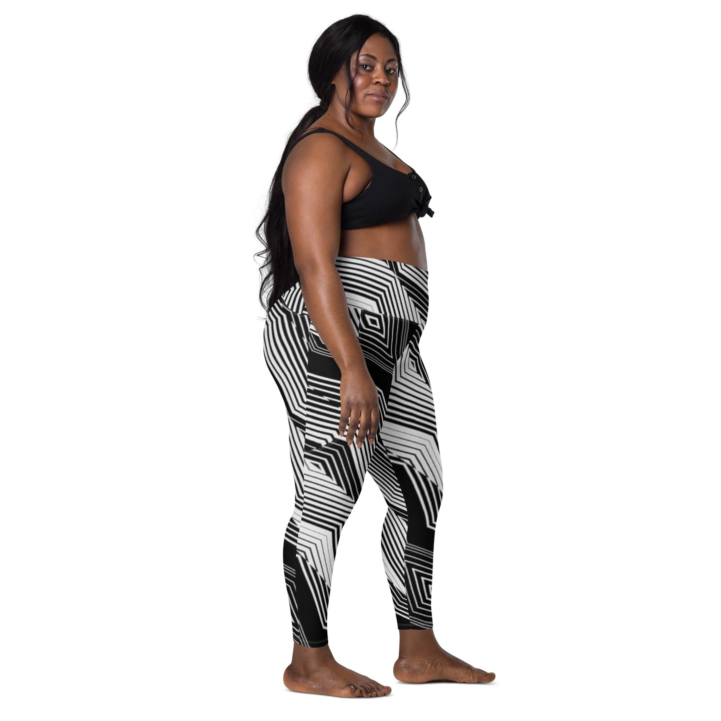 Sports mesh Leggings with CTS pockets Black and White