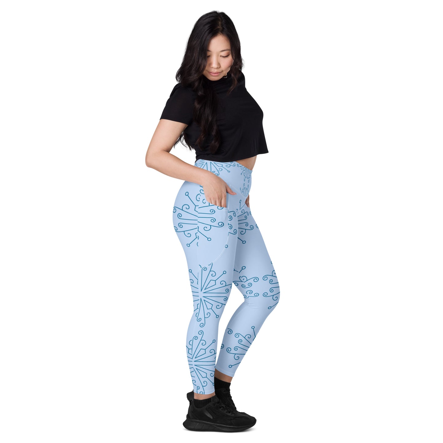 Sports mesh Leggings with CTS pockets Sky Blue