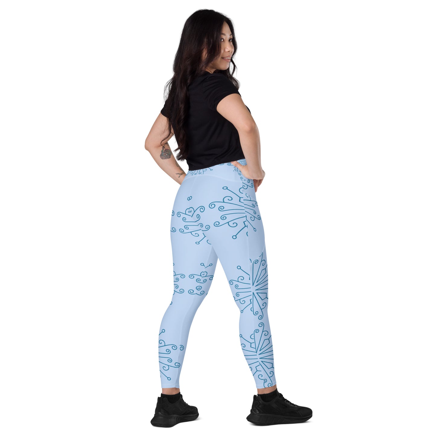 Sports mesh Leggings with CTS pockets Sky Blue