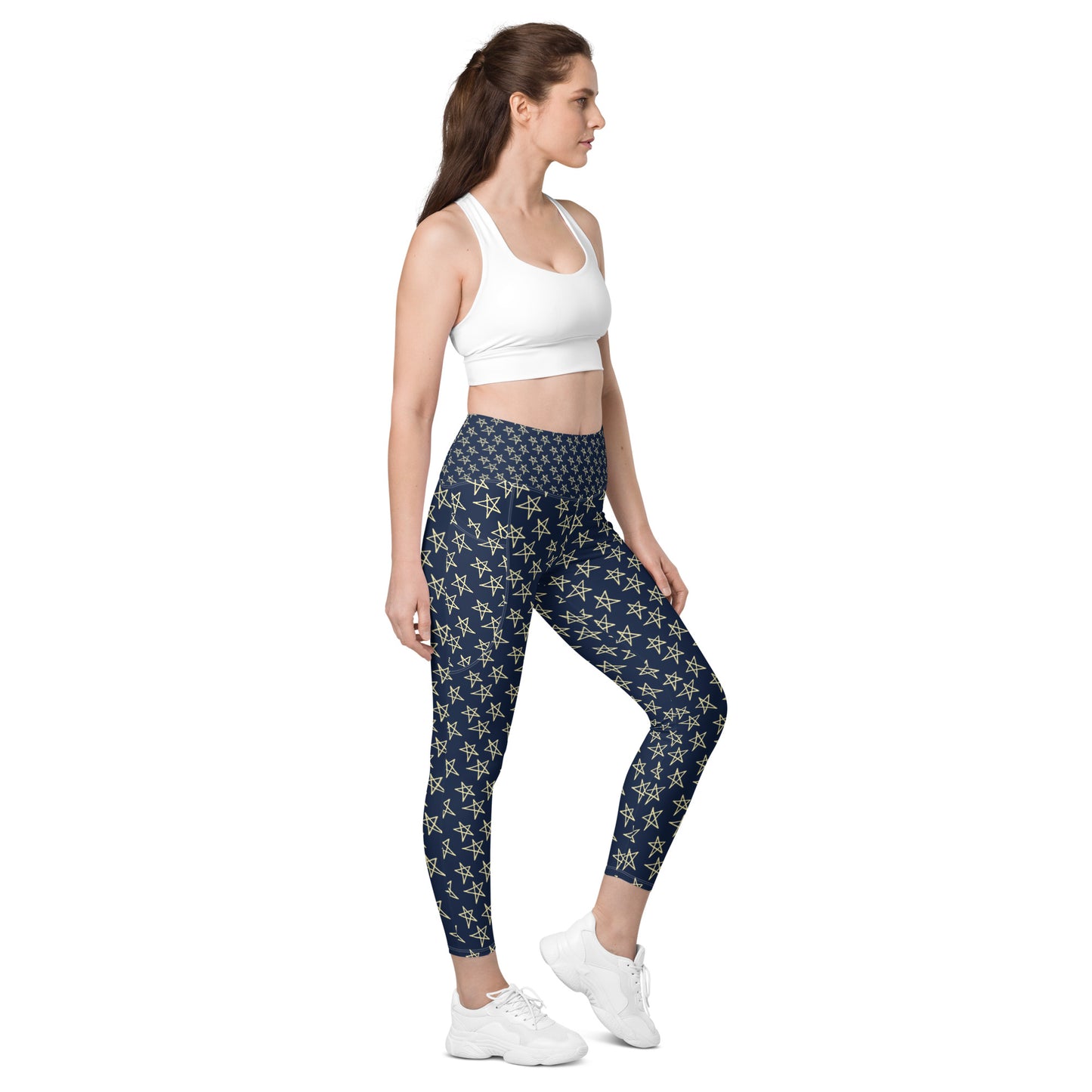 Sports mesh Leggings with CTS pockets Navy Stars