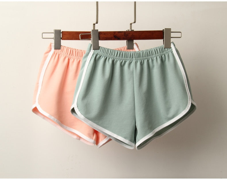 Sports Shorts Women Summer Candy Color Anti Emptied Skinny Shorts